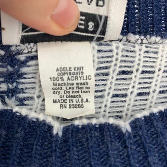 Adele Knitwear U.S.A. Vintage Christmas Snow Winter Scene Sweater Size L/XL - Picture 4 of 5